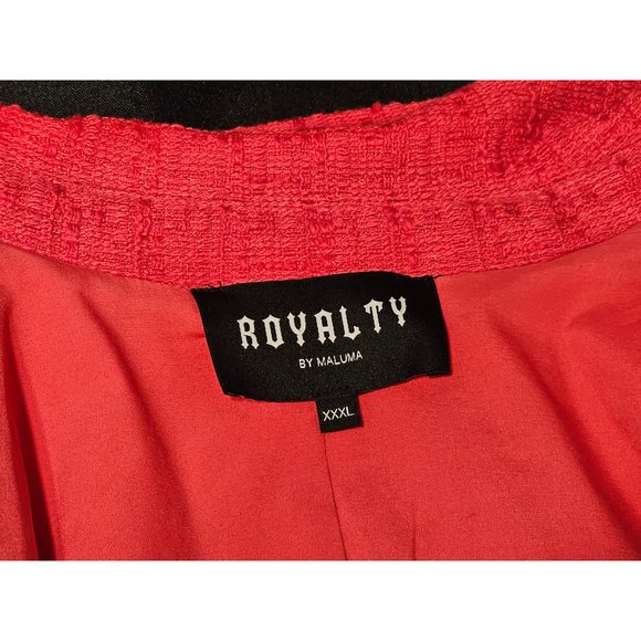 Royalty by Maluma hot pink Cropped Tweed short sleeve Blazer XXXL - Picture 5 of 7
